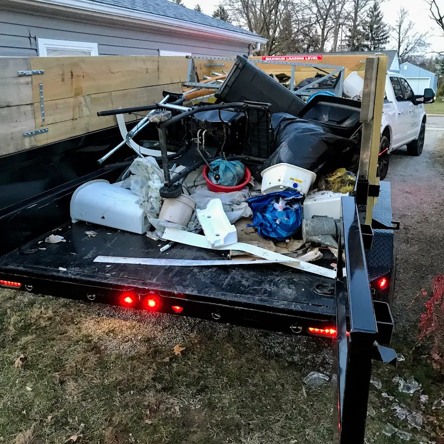 Roll-off dumpster delivered to a residential driveway in Dayton